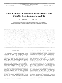Heterotrophic Utilisation of Particulate Matter from the