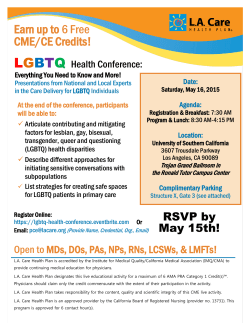 LGBTQ Health Conference - pm alpha