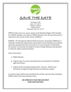 SAVE THE DATE - Pennsylvania Mental Health Consumers