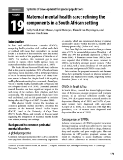 Field et al 2014 - MMH care - refining the components in a SA setting