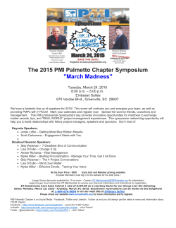 The 2015 PMI Palmetto Chapter Symposium "March Madness"