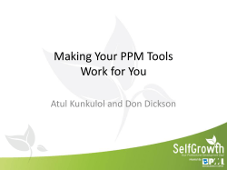 Making Your PPM Tools Work for You