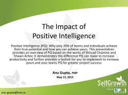 The Impact of Positive Intelligence