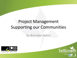 Project Management Supporting our Communities