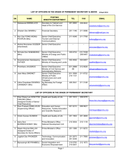 List of Officers in the grade of Permanent Secretary and above