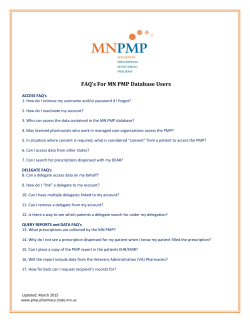 Account User FAQ`s - Minnesota Prescription Monitoring Program