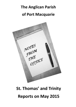 Notes from the Office:June 2014 - St Thomas` Church Port Macquarie