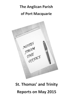 Notes from the Office:June 2014 - St Thomas` Church Port Macquarie