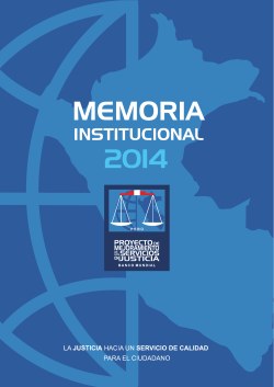 Memoria Institucional 2014.indd - Proyecto de Mejoramiento de los