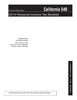 California 540 2014 Personal Income Tax Booklet