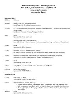 Northwest Aerospace & Defense Symposium May 27 & 28, 2015 at