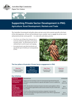 Supporting Private Sector Development in PNGâAgriculture: Rural