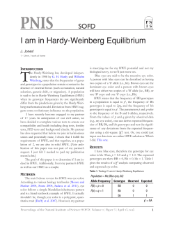 I am in Hardy-Weinberg Equilibrium