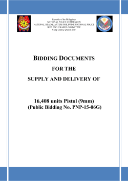 Bidding Document relative to the Supply and Delivery of 16408 units