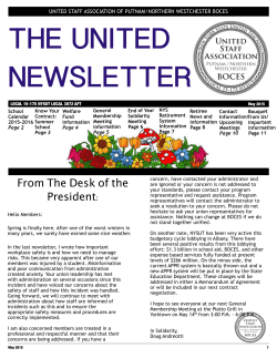 the united newsletter - United Staff Association Of Putnam/Northern