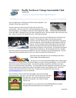 the April 2015 Newsletter - Pacific Northwest Vintage Snowmobile