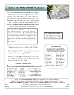 APRIL 19, 2015 THIRD SUNDAY OF EASTER