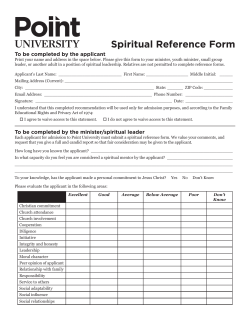 Spiritual Reference Form
