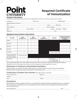 immunization form - Point University