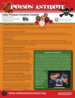Fall Issue - Utah Poison Control Center