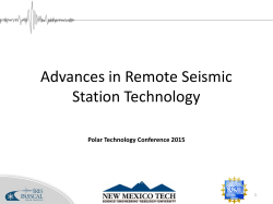 Advances in Remote Seismic Station Technology