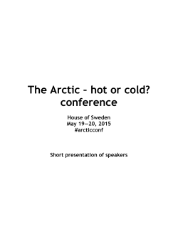 The Arctic â hot or cold? conference