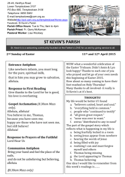 Parish Bulletin 12th April 2015