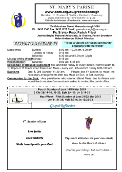ST. MARY`S PARISH Gospel Reflection
