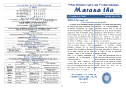 Marana tha 2015 NÂ°16 - PÃ´le missionnaire de Fontainebleau