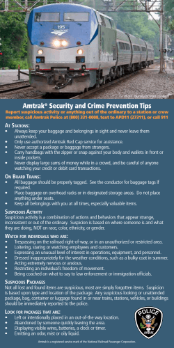 AmtrakÂ® Security and Crime Prevention Tips