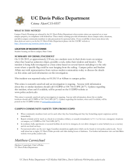 May 20, 2015 Hate Crime - UC Davis Police Department