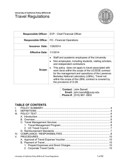 G-28, Policy and Regulations Governing Travel
