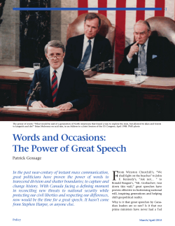 Words and Occasions: The Power of Great Speech