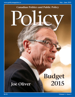 Joe Oliver - Policy Magazine