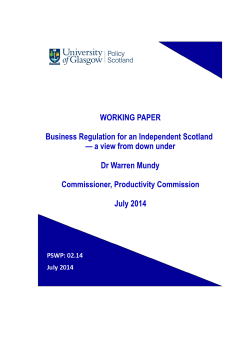 business regulation for an indpendent Scotland