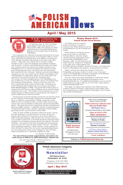 April / May 2015 Newsletter - Polish American Cultural Center
