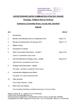 LEICESTERSHIRE SAFER COMMUNITIES STRATEGY BOARD