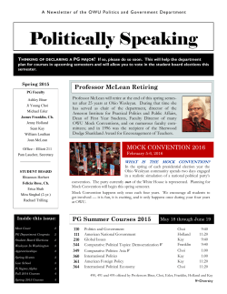 Politically Speaking - Ohio Wesleyan University | Department of