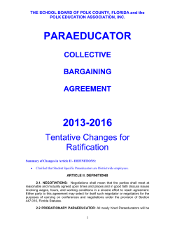 Paraeducator Contract changes