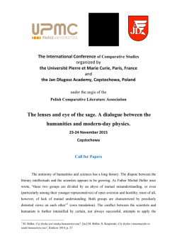 The lenses and eye of the sage. A dialogue between the humanities
