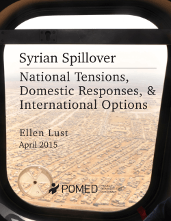 Syrian Spillover - Project on Middle East Democracy