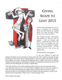 Giving Shape to Lent 2015
