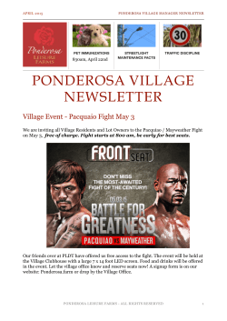 Village Newsletter April - Ponderosa Leisure Farms