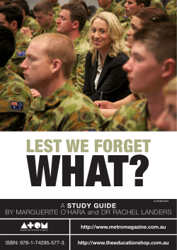 LEST WE FORGET WHAT?