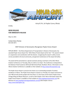 FOR IMMEDIATE RELEASE - Poplar Grove Airport