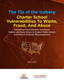 The Tip of the Iceberg: Charter School Vulnerabilities to Waste