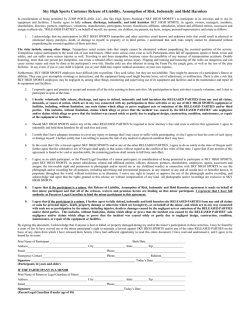 Sky High Sports Customer Release of Liability