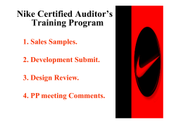 Nike Certified Auditor`s T i i P raining Program