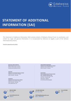 statement of additional information (sai)