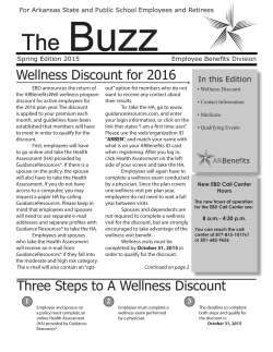 Wellness Discount for 2016 Three Steps to A Wellness